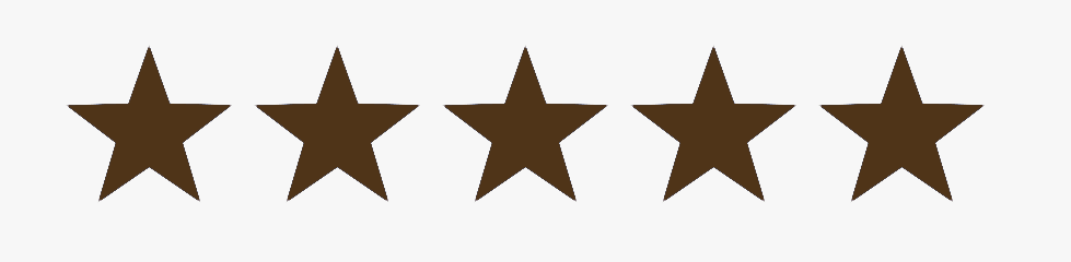 Five brown stars with gray background